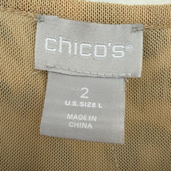 Chico's Tan Mesh Topper Women’s Size Large - Picture 3 of 6